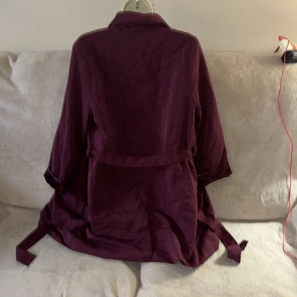 H&M Maroon and black US 10 jacket belted New - Picture 5 of 9